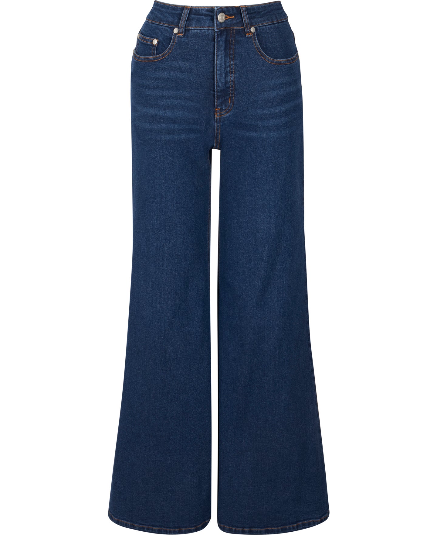 Women's Wide Leg Flare Jean in Dark Wash Postie