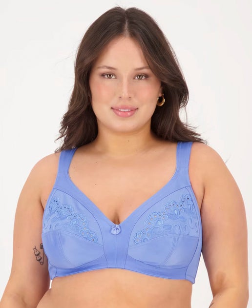 Women's Wirefree Angela Anglais Bra in Blue Bell Postie