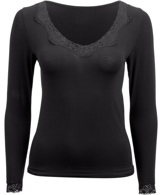 Women's Edited Long Sleeve Lace Thermal Top